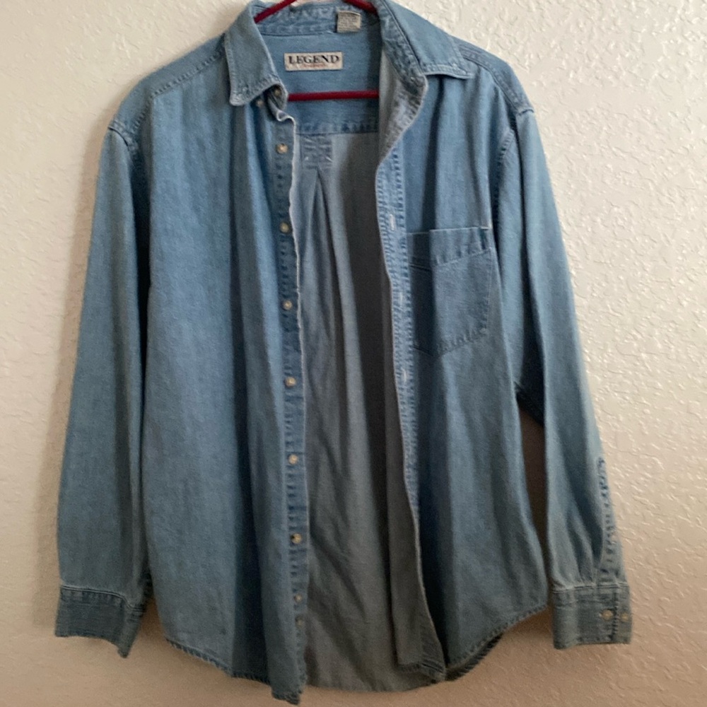 Men’s shirt, size M, jeans shirt, 100% cotton, blue